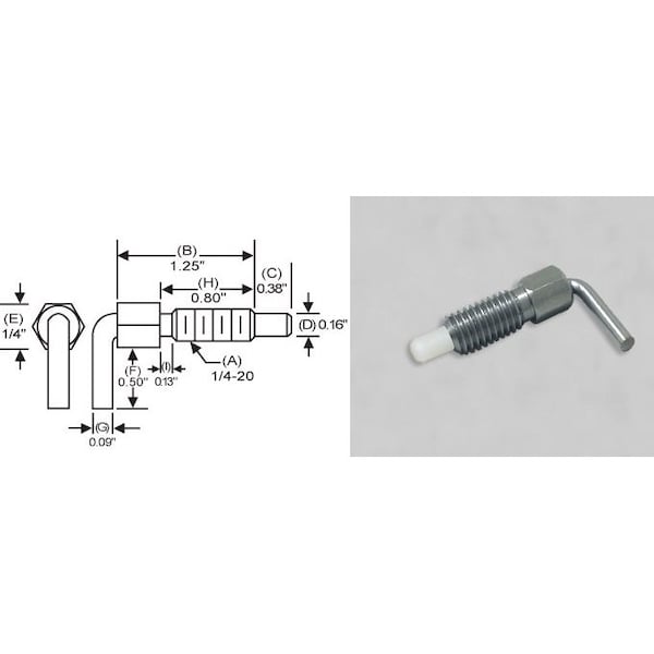 S & W Manufacturing L-Handle, Non Lck Nyl Nose, 1/4-20", .8" NLN-1 - main